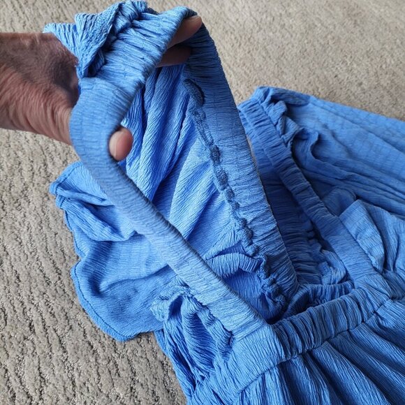 Women’s V-Neck Tiered Backless Maxi Dress – Size S – Light Blue – NWOT - Picture 11 of 11